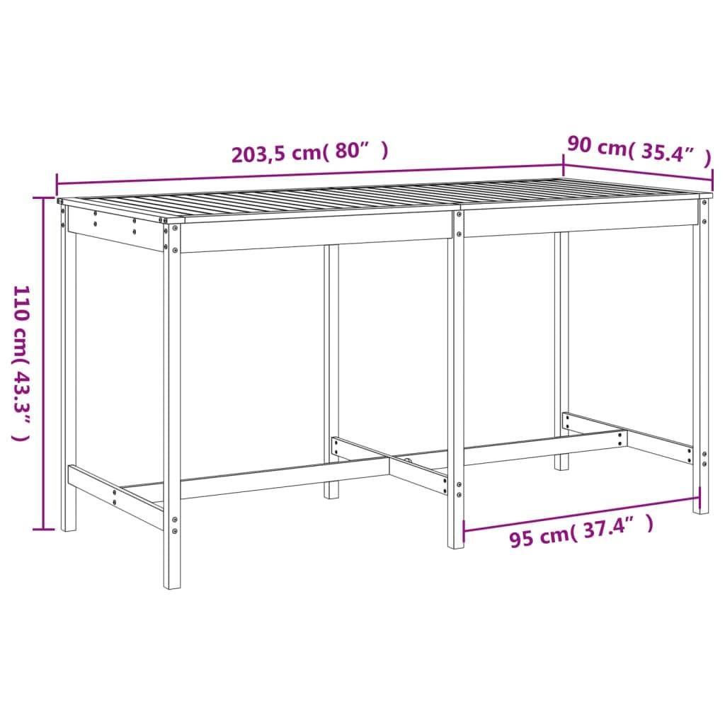 vidaXL 9-tlg. Gartenbar-Set Massivholz Kiefer