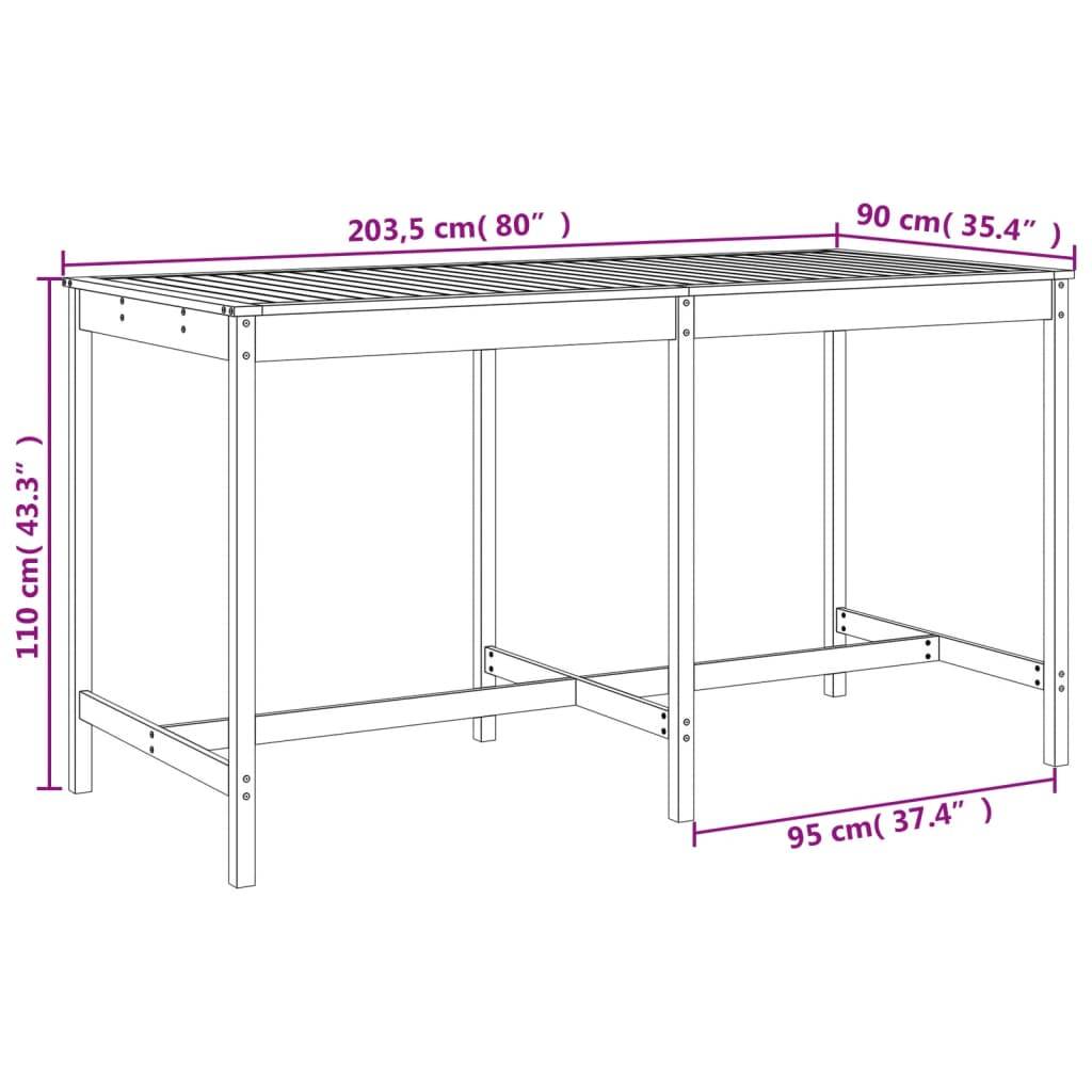 vidaXL 9-tlg. Gartenbar-Set Honigbraun Massivholz Kiefer