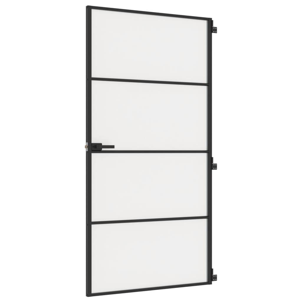 vidaXL Innentür Schlank Schwarz 102,5x201,5 cm Hartglas & Aluminium