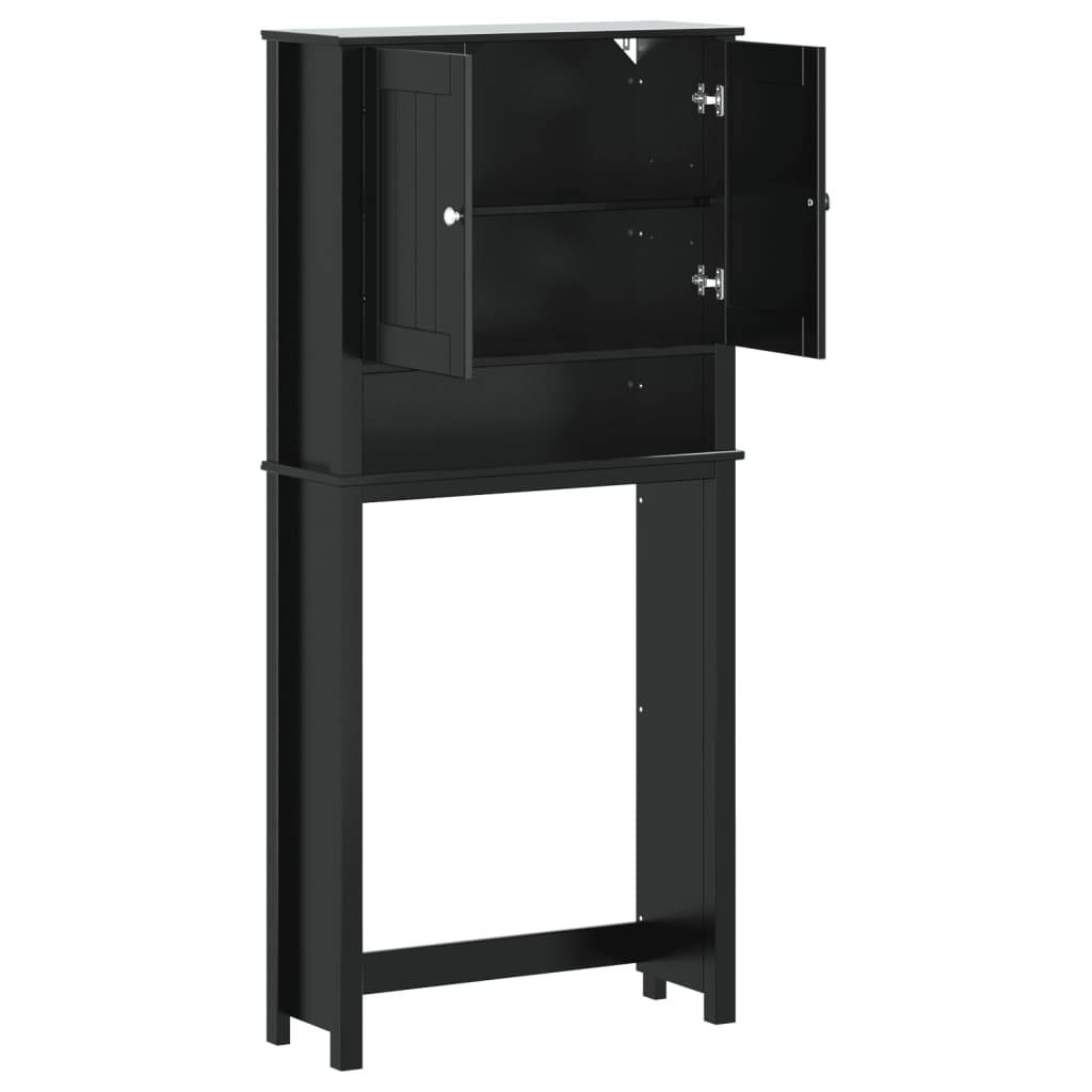 vidaXL Waschmaschinenschrank BERG Schwarz 76x27x164,5 cm Massivholz