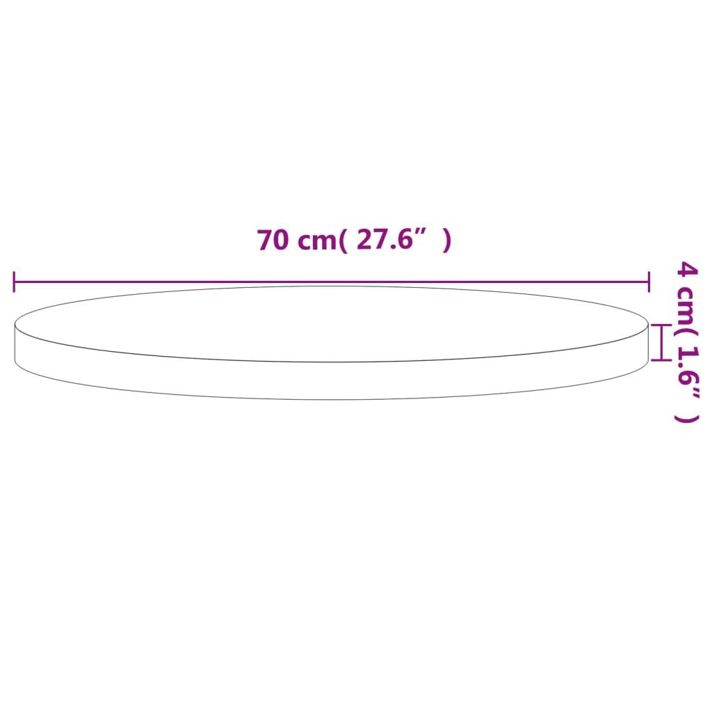vidaXL Tischplatte Ø70x4 cm Rund Massivholz Buche