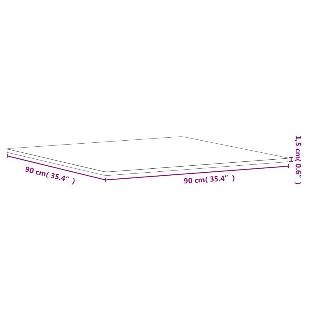 vidaXL Tischplatte 90x90x1,5 cm Quadratisch Massivholz Buche