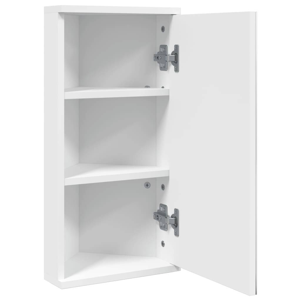 vidaXL Eck-Spiegelschrank Weiß 30x24x60 cm