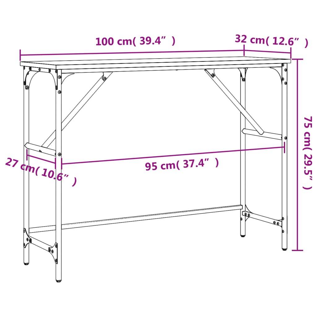 vidaXL Konsolentisch Sonoma-Eiche 100x32x75 cm Holzwerkstoff