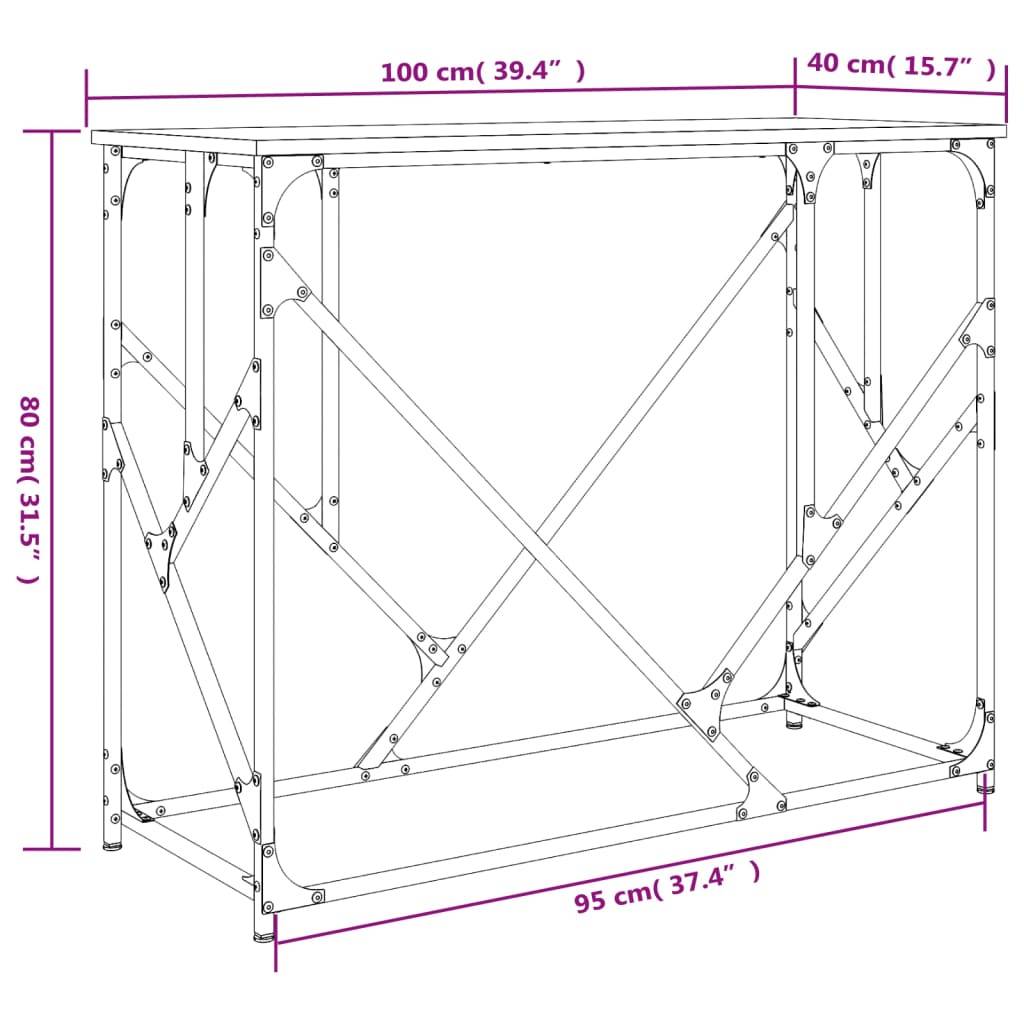 vidaXL Konsolentisch Sonoma-Eiche 100x40x80 cm Holzwerkstoff