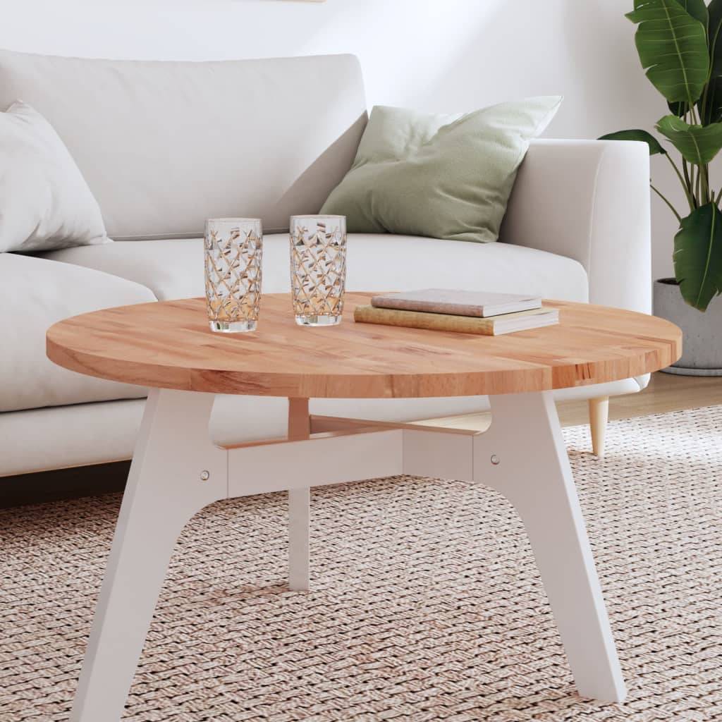 vidaXL Tischplatte Ø80x2,5 cm Rund Massivholz Buche