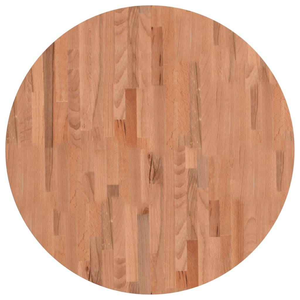 vidaXL Tischplatte Ø80x2,5 cm Rund Massivholz Buche