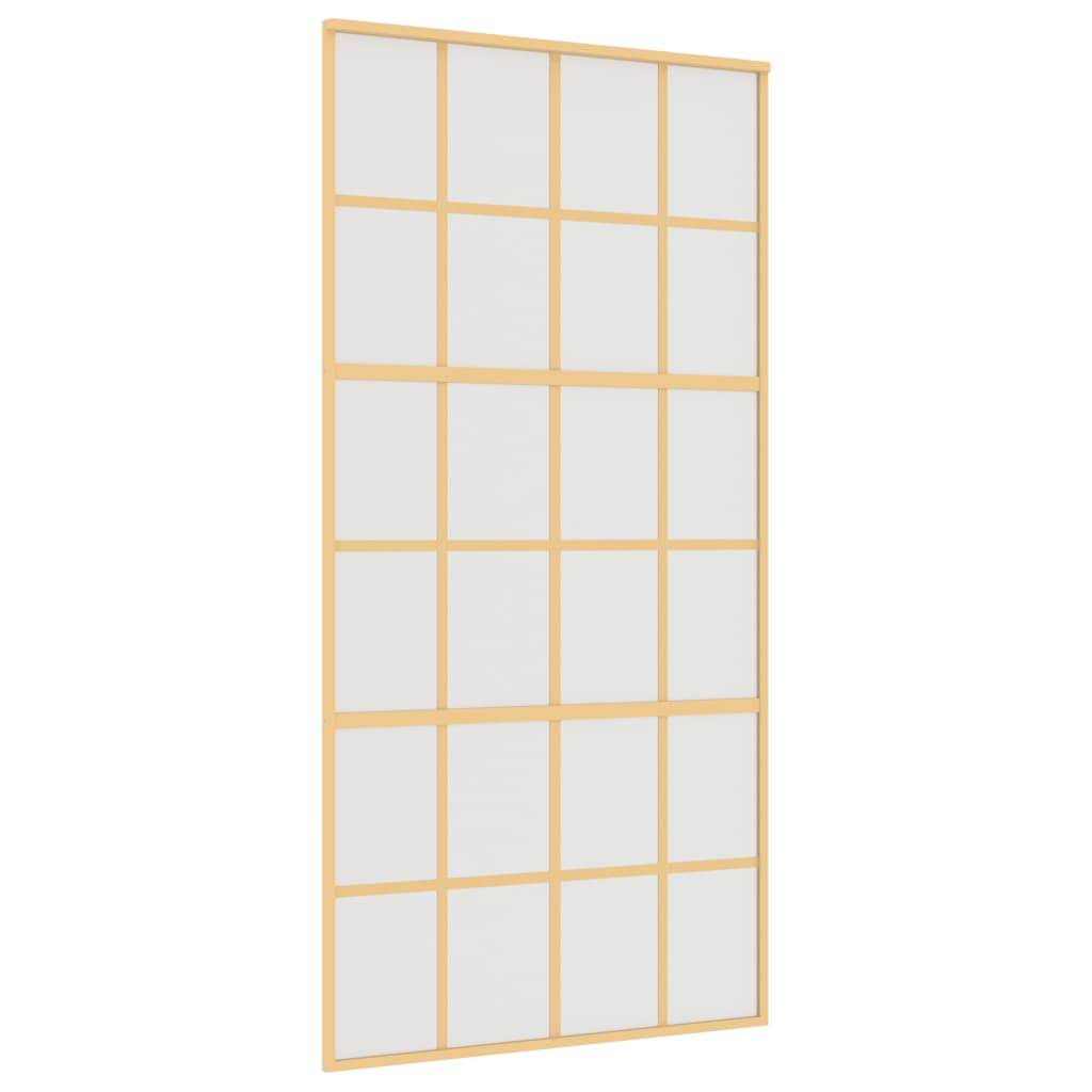 vidaXL Schiebetür Golden 102,5x205 cm Matt ESG-Glas und Aluminium