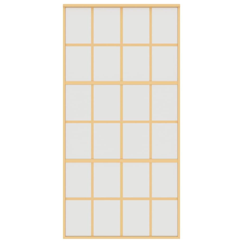 vidaXL Schiebetür Golden 102,5x205 cm Matt ESG-Glas und Aluminium