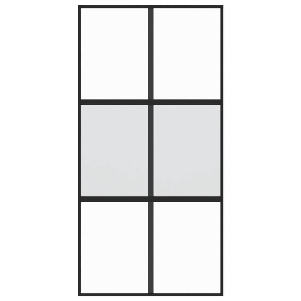 vidaXL Schiebetür Schwarz 102,5x205 cm Hartglas und Aluminium