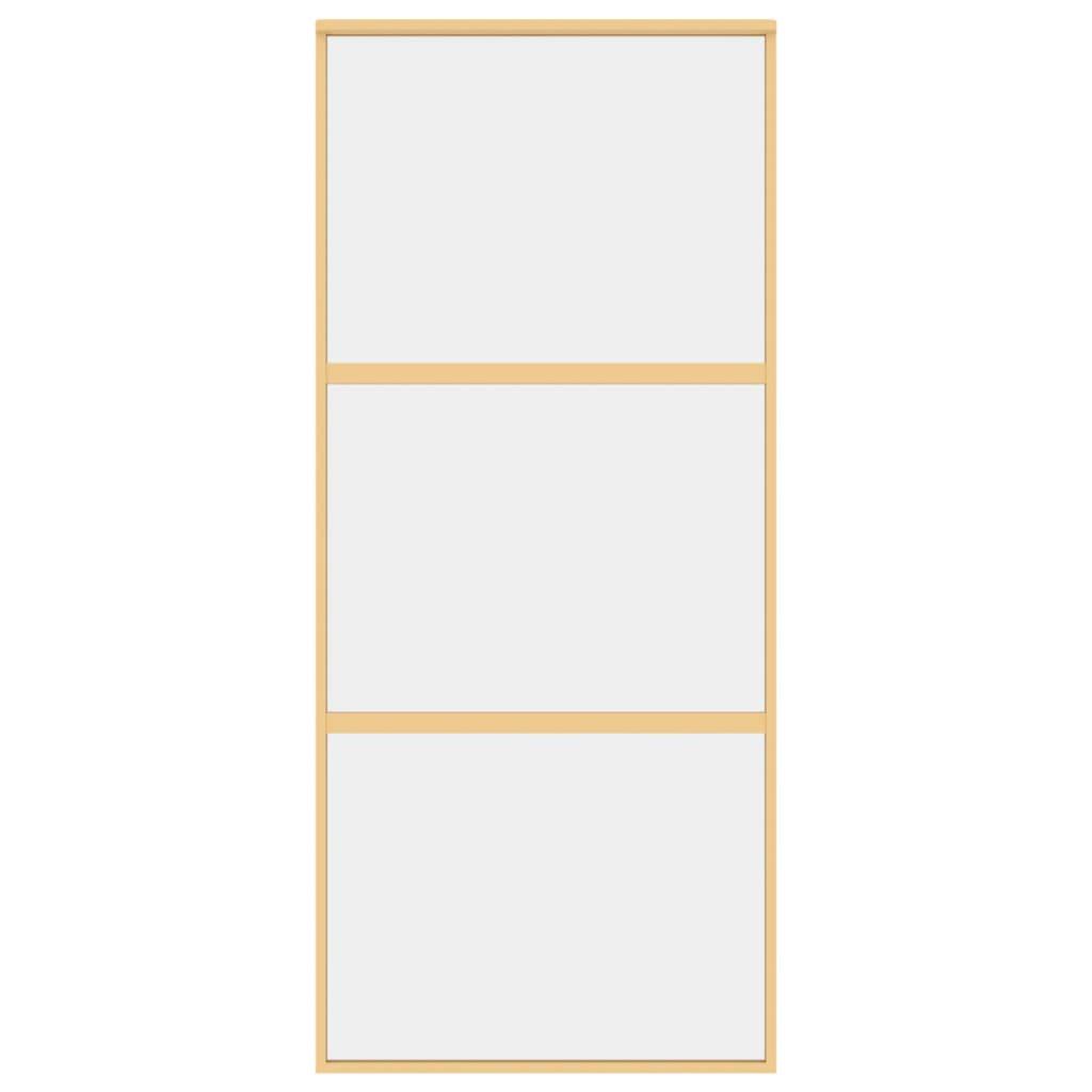vidaXL Schiebetür Golden 90x205 cm ESG-Klarglas und Aluminium