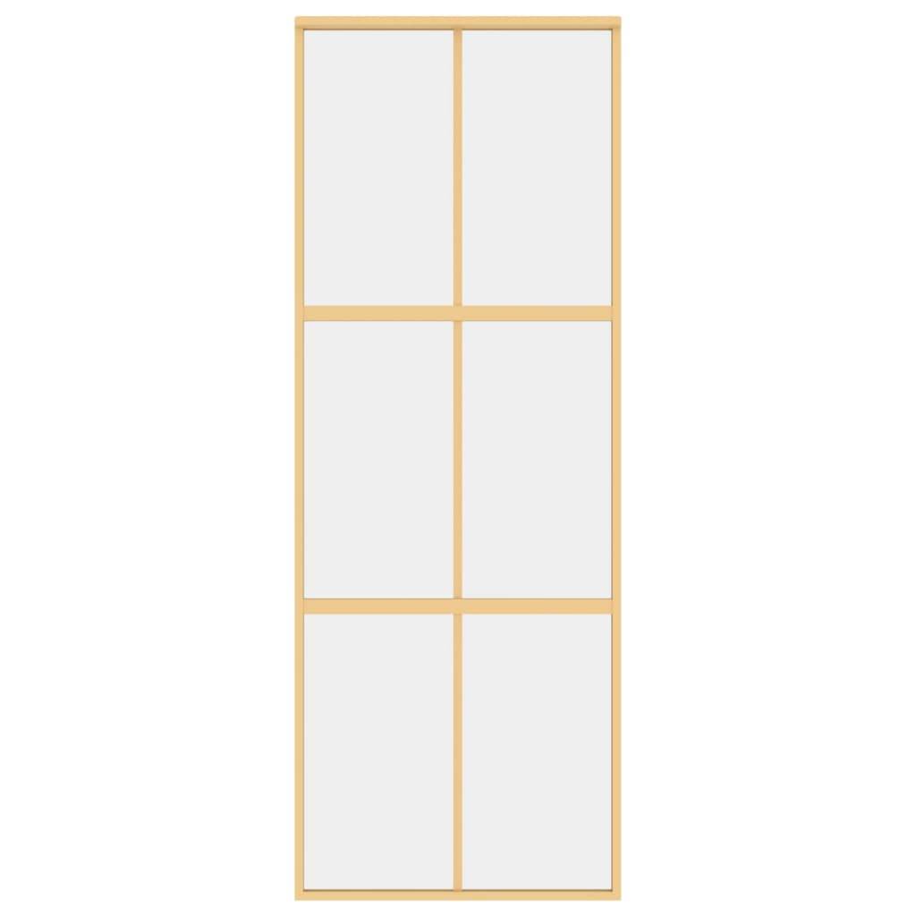 vidaXL Schiebetür Golden 76x205 cm ESG-Klarglas und Aluminium
