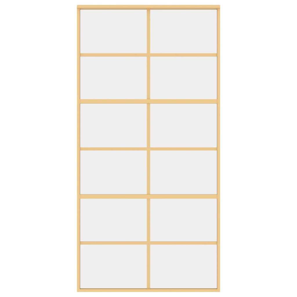 vidaXL Schiebetür Golden 102,5x205 cm ESG-Klarglas und Aluminium