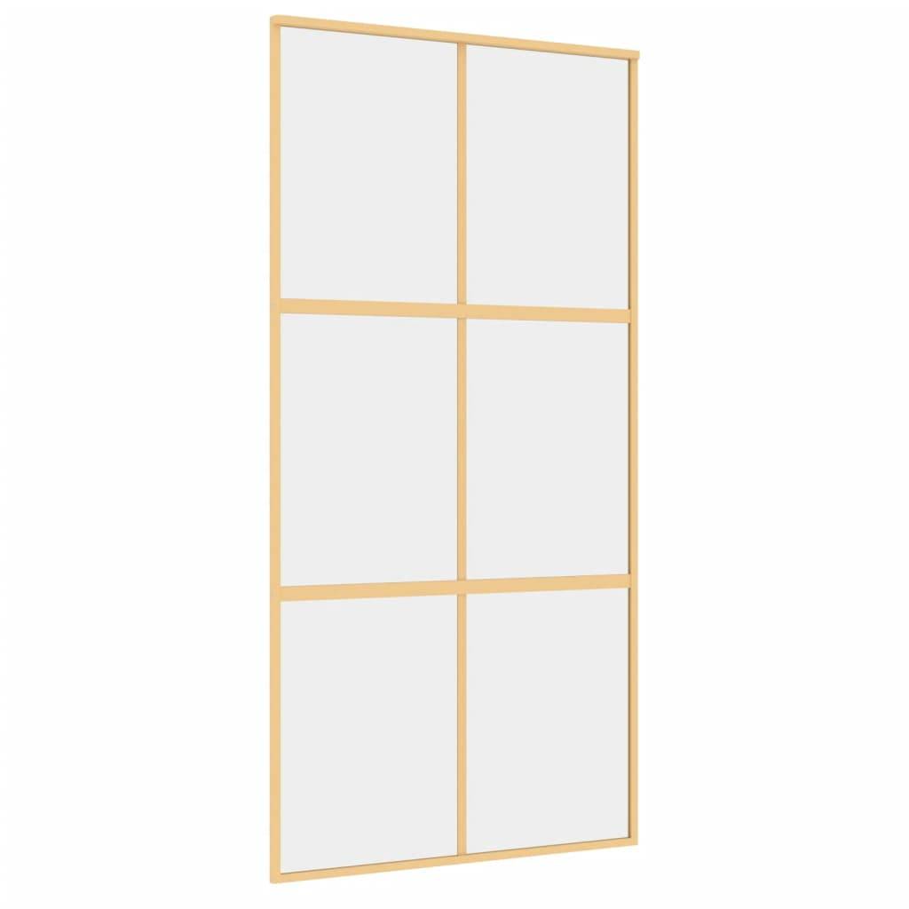 vidaXL Schiebetür Golden 102,5x205 cm ESG-Klarglas und Aluminium