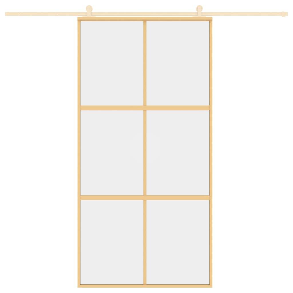 vidaXL Schiebetür Golden 102,5x205 cm ESG-Klarglas und Aluminium