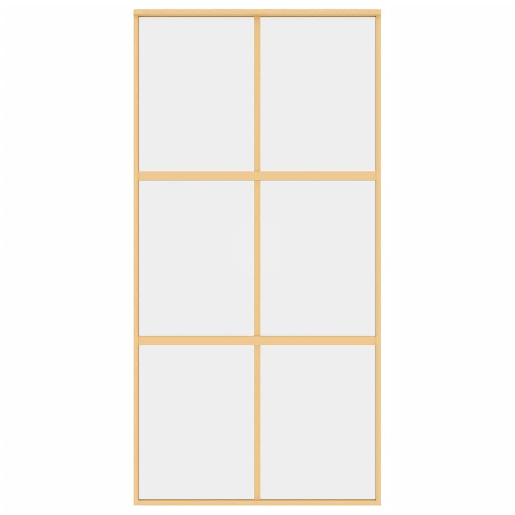 vidaXL Schiebetür Golden 102,5x205 cm ESG-Klarglas und Aluminium