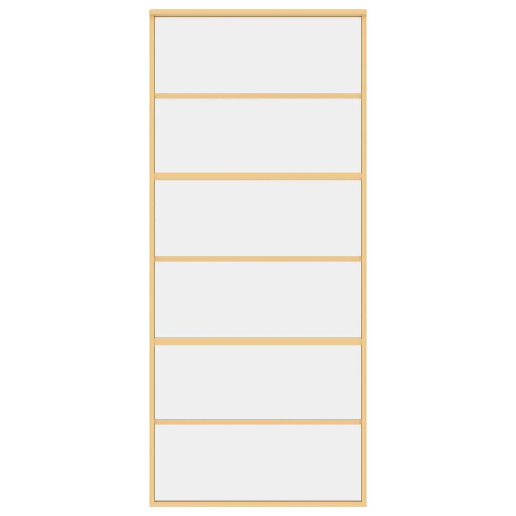 vidaXL Schiebetür Golden 90x205 cm ESG-Klarglas und Aluminium