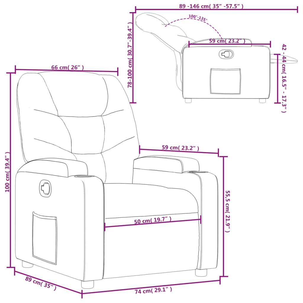 vidaXL Relaxsessel Creme Kunstleder
