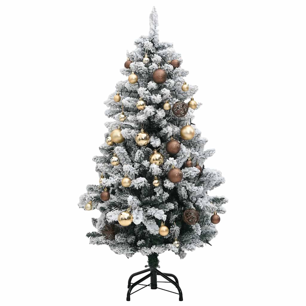 vidaXL Künstlicher Weihnachtsbaum Klappbar 150 LEDs & Kugeln 150 cm