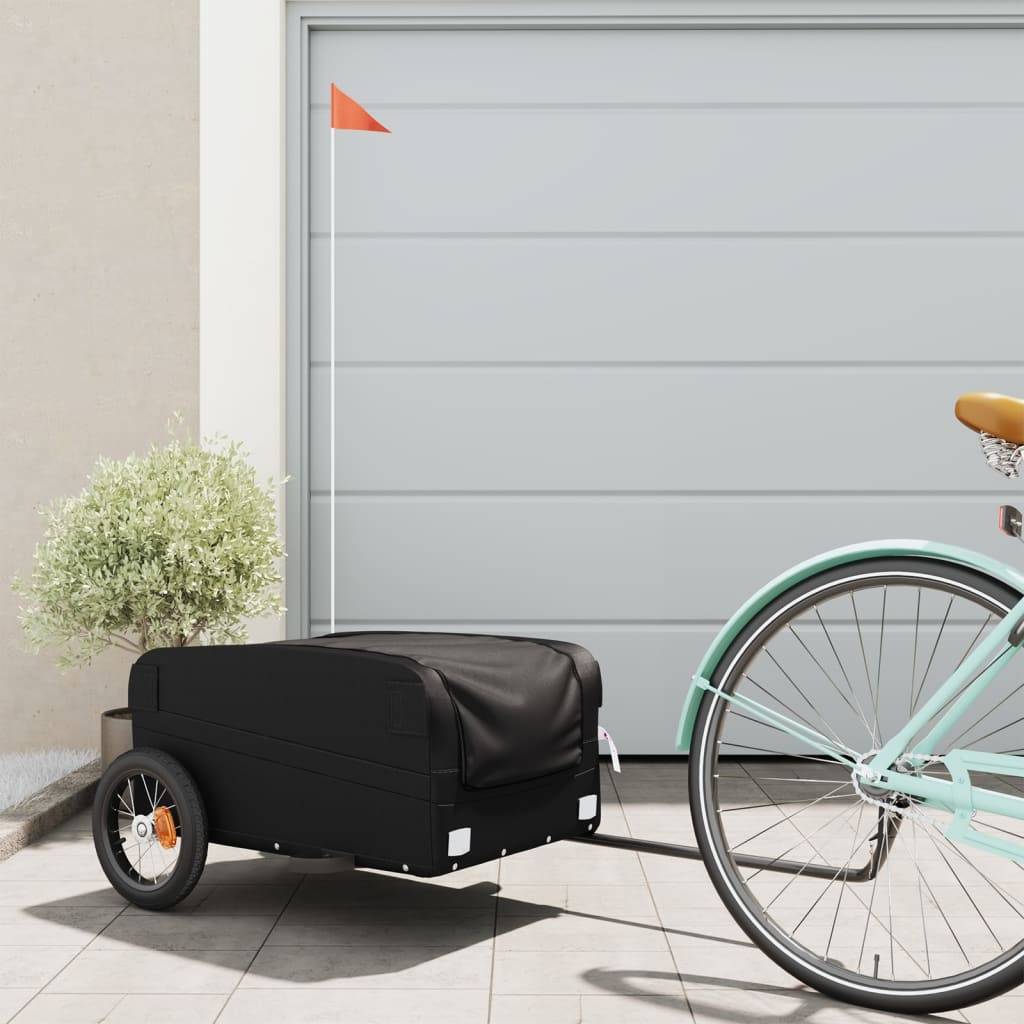 vidaXL Fahrradanhänger Schwarz 30 kg Eisen
