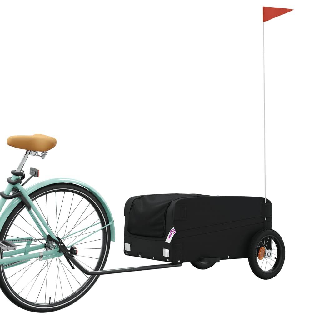 vidaXL Fahrradanhänger Schwarz 30 kg Eisen