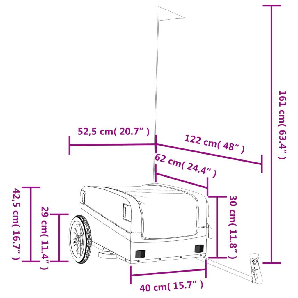 vidaXL Fahrradanhänger Schwarz 30 kg Eisen