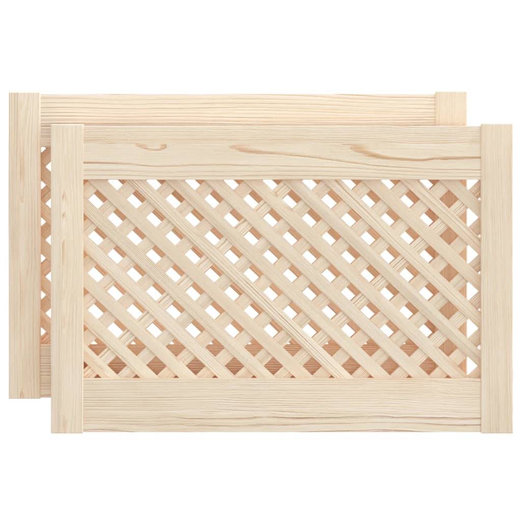 vidaXL Schranktüren 2 Stk. Gitterdesign 59,5x39,5 cm Massivholz Kiefer