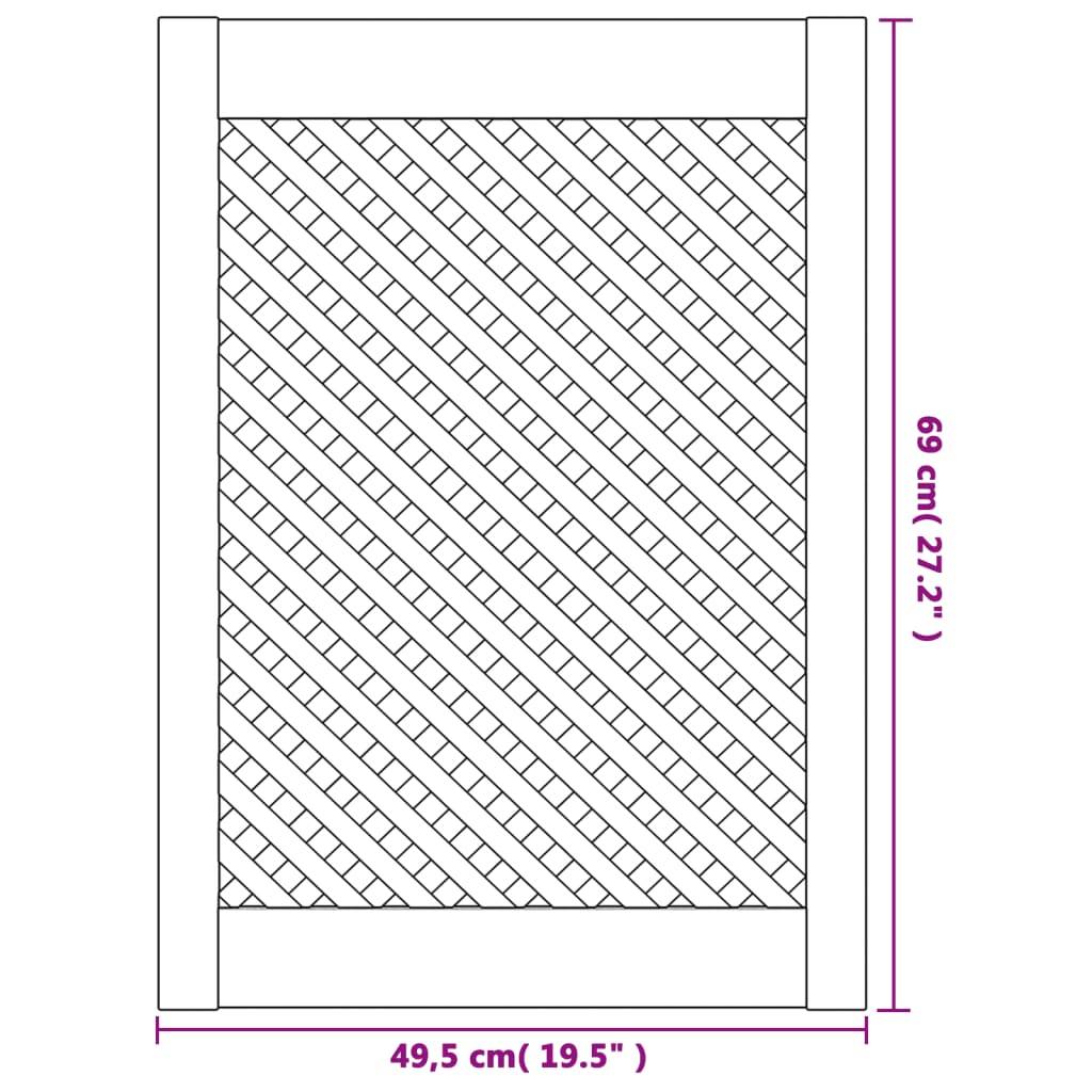 vidaXL Schranktüren 2 Stk. Gitterdesign 49,5x69 cm Massivholz Kiefer