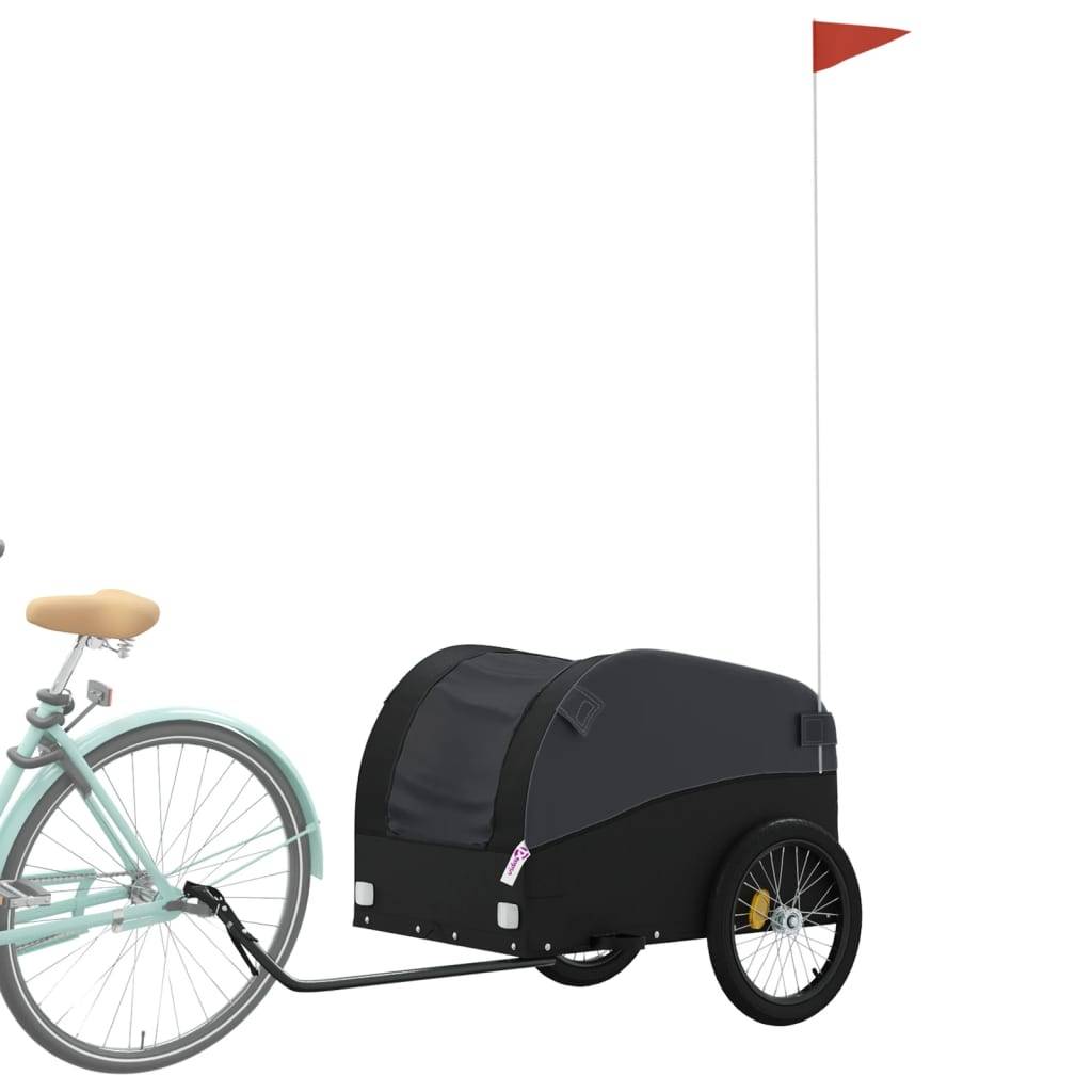 vidaXL Fahrradanhänger Schwarz 45 kg Eisen