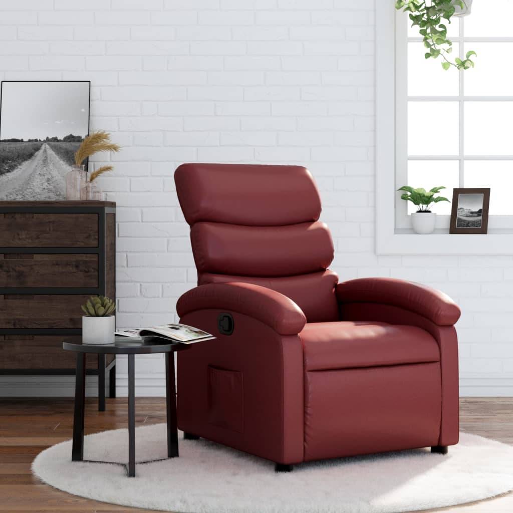 vidaXL Relaxsessel Weinrot Kunstleder