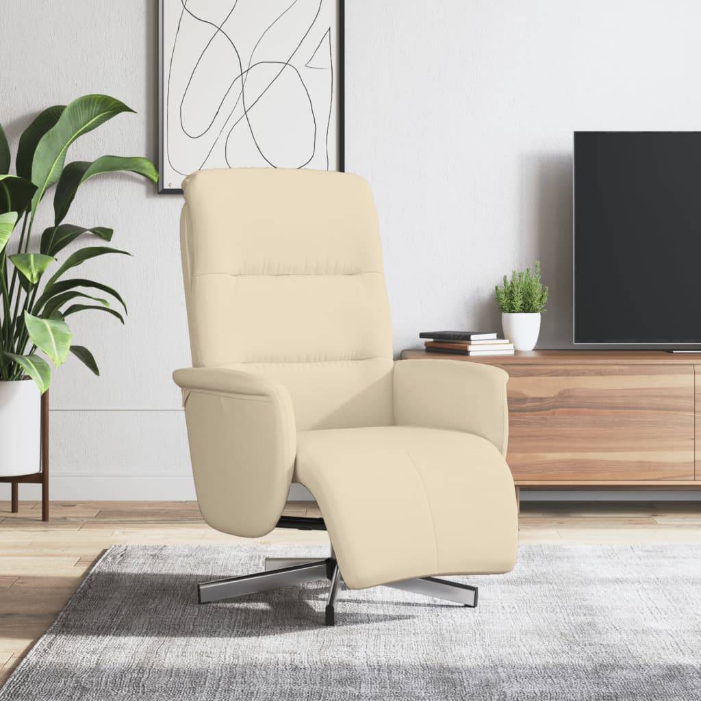 vidaXL Relaxsessel mit Fußhocker Creme Stoff