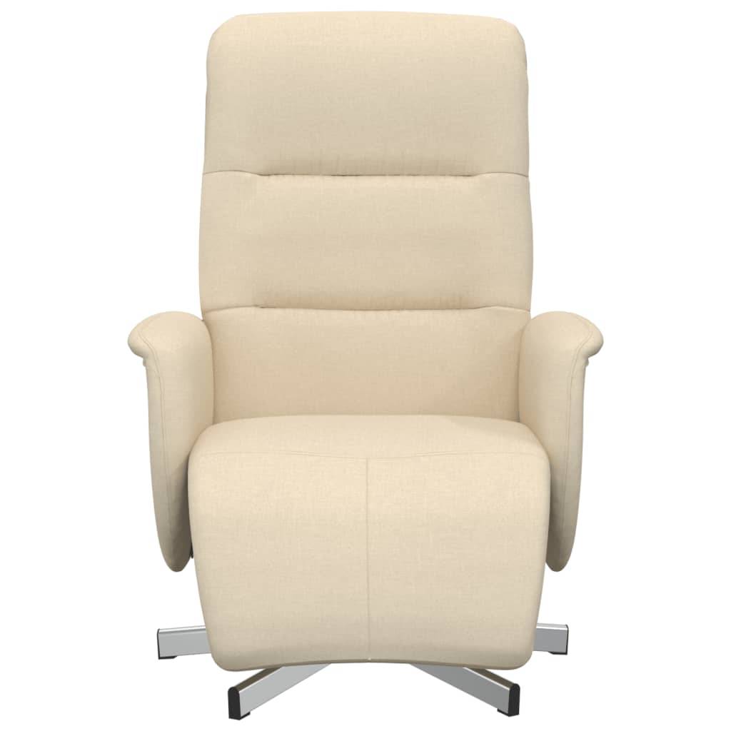 vidaXL Relaxsessel mit Fußhocker Creme Stoff