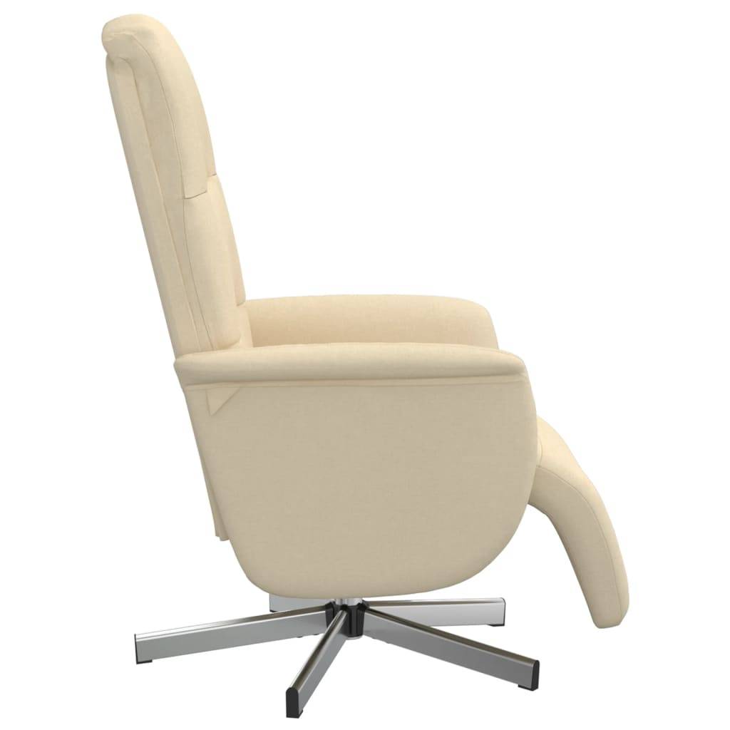 vidaXL Relaxsessel mit Fußhocker Creme Stoff