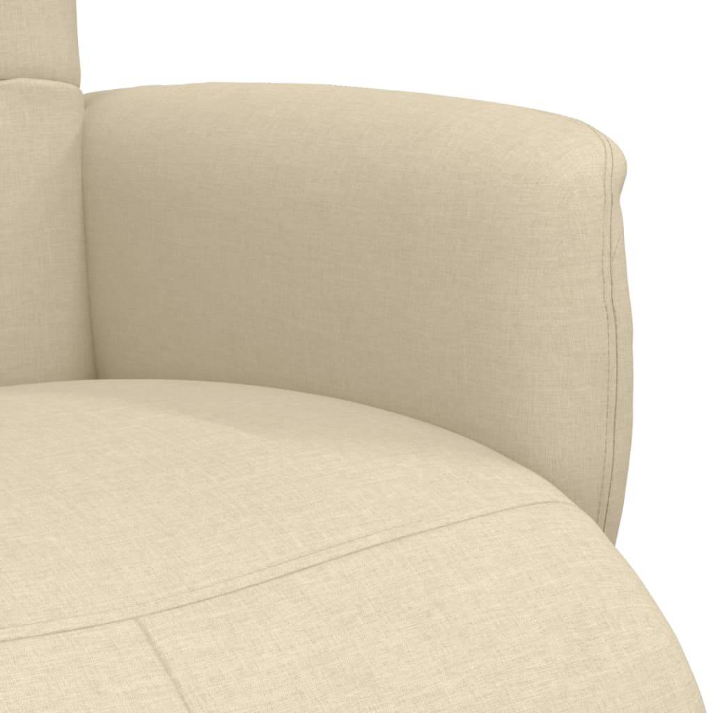 vidaXL Relaxsessel mit Fußhocker Creme Stoff