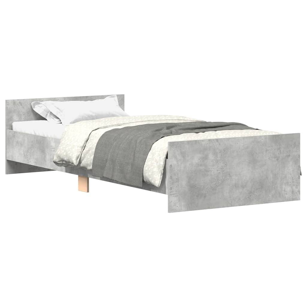 vidaXL Bettgestell Betongrau 100x200 cm Holzwerkstoff