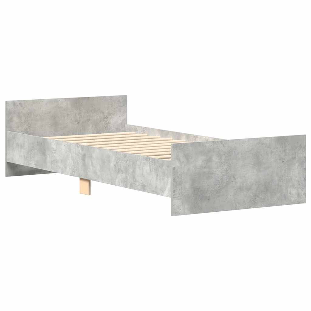 vidaXL Bettgestell Betongrau 100x200 cm Holzwerkstoff