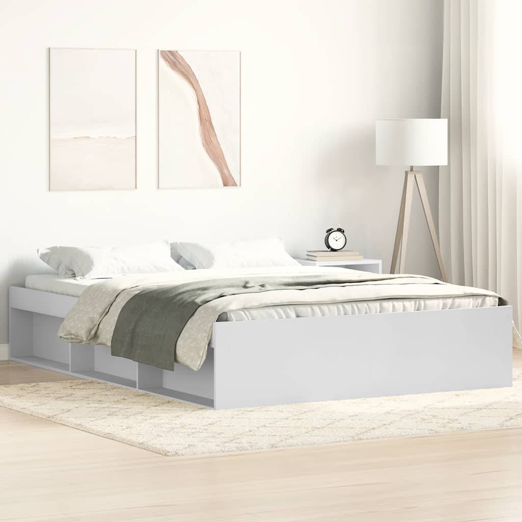 vidaXL Bettgestell Weiß 150x200 cm