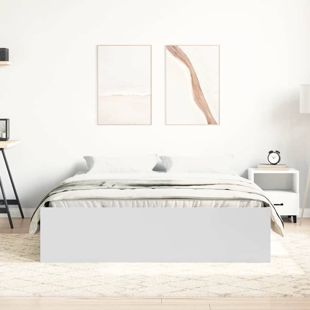 vidaXL Bettgestell Weiß 150x200 cm