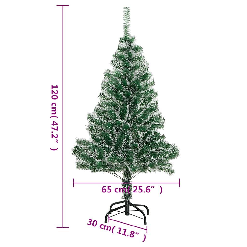 vidaXL Künstlicher Weihnachtsbaum mit Schnee & Kugeln 150 LEDs 120 cm