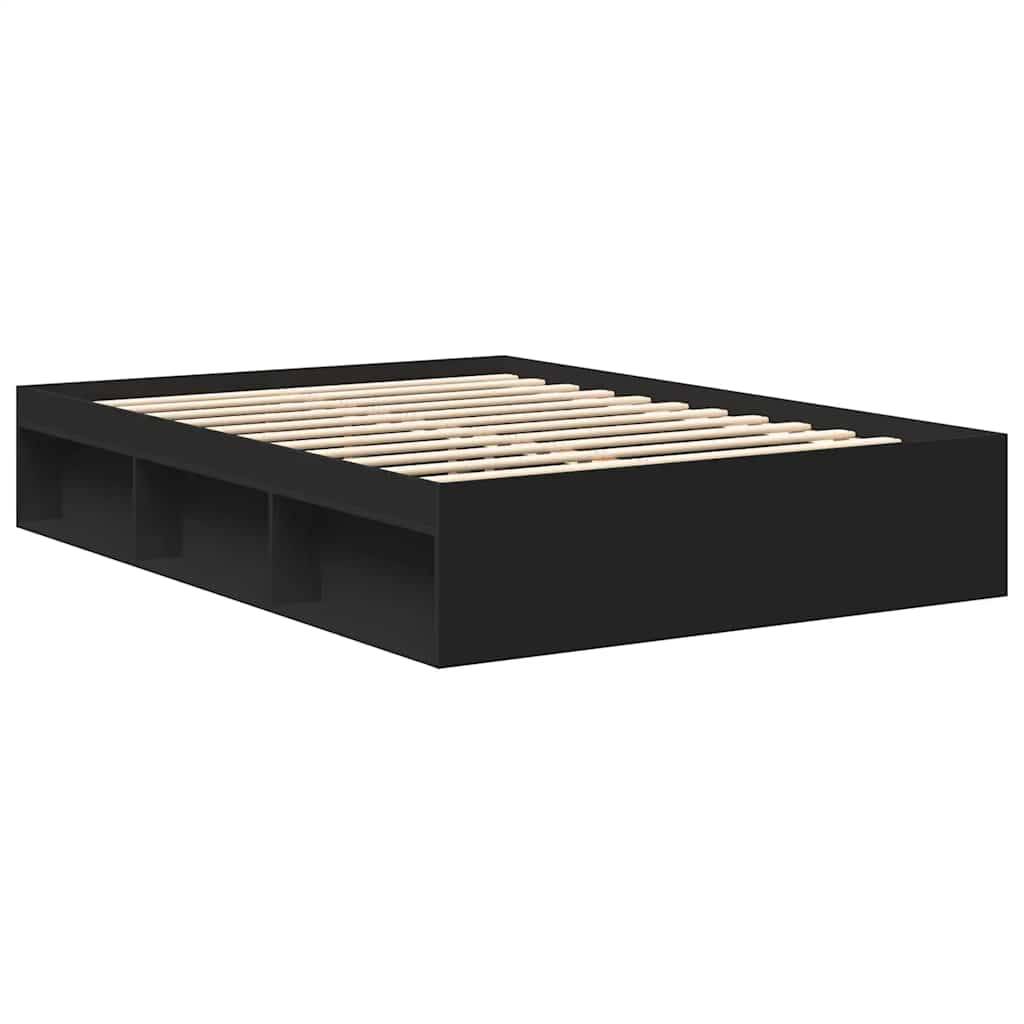vidaXL Bettgestell Schwarz 135x190 cm