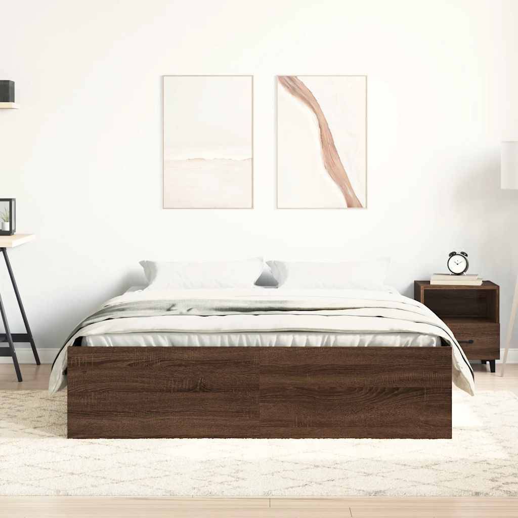 vidaXL Bettgestell Braun Eichen-Optik 120x200 cm