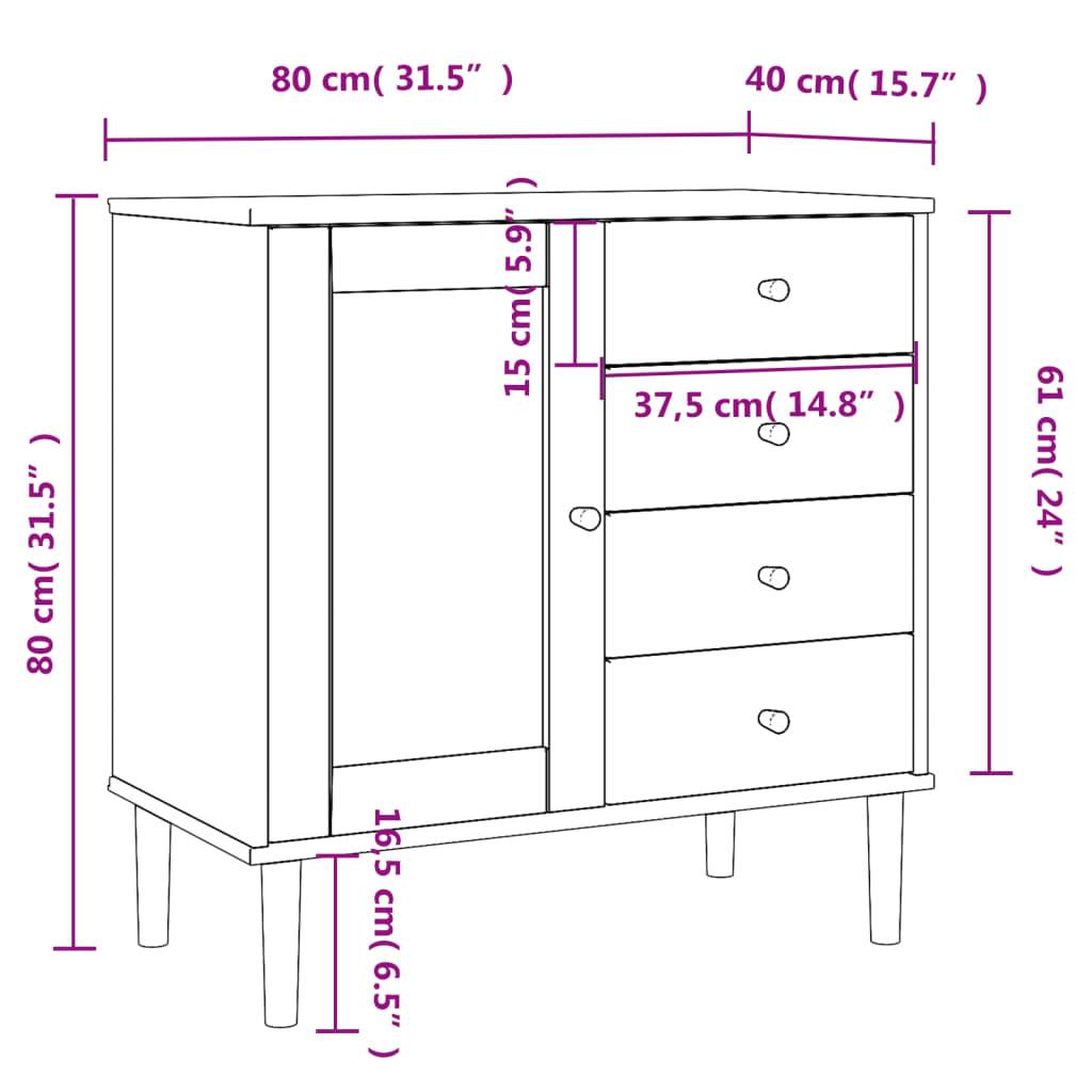 vidaXL Sideboard SENJA Rattan-Optik Weiß 80x40x80 cm Kiefernholz