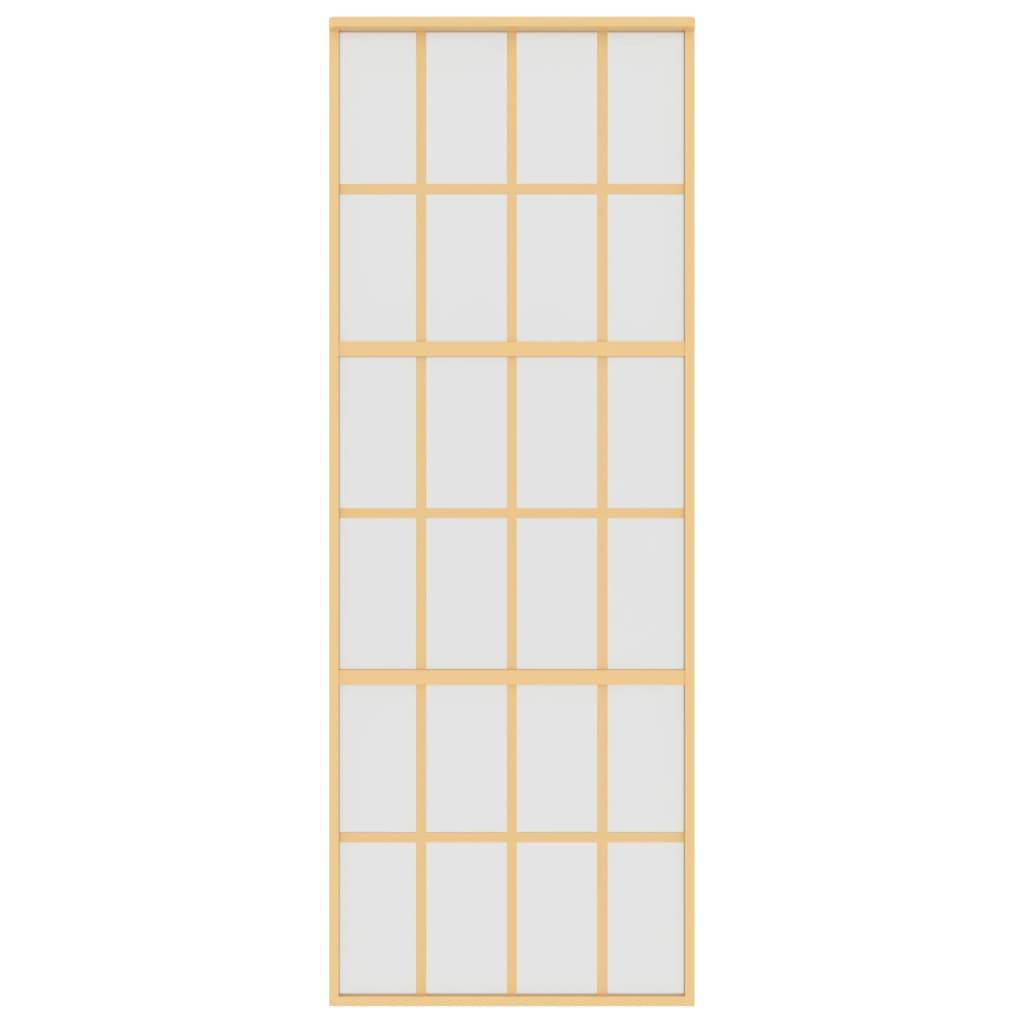 vidaXL Schiebetür Golden 76x205 cm Matt ESG-Glas und Aluminium