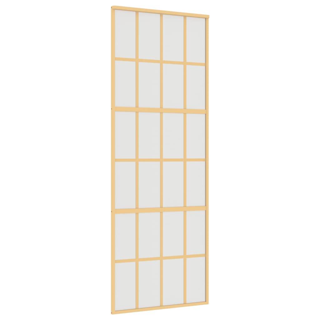 vidaXL Schiebetür Golden 76x205 cm Matt ESG-Glas und Aluminium