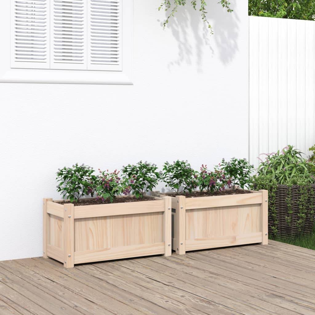 vidaXL Pflanzkübel 2 Stk. Massivholz Kiefer