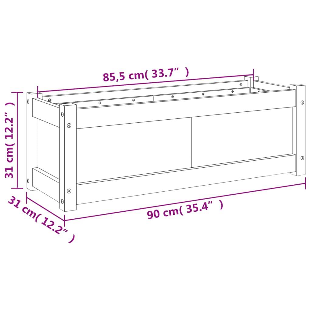 vidaXL Pflanzkübel 90x31x31 cm Massivholz Kiefer