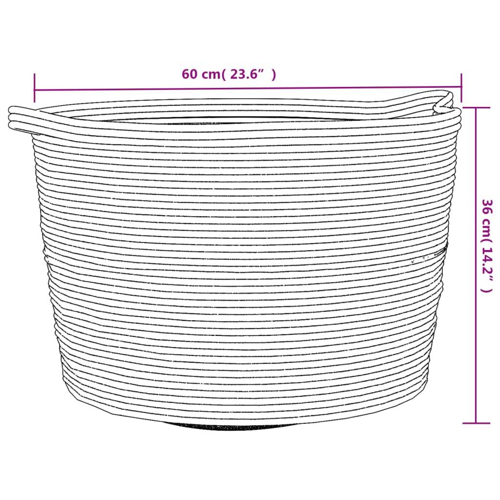 vidaXL Wäschekorb Braun und Weiß Ø60x36 cm Baumwolle