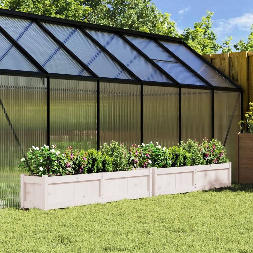 vidaXL Pflanzkübel 2 Stk. Weiß Massivholz Kiefer