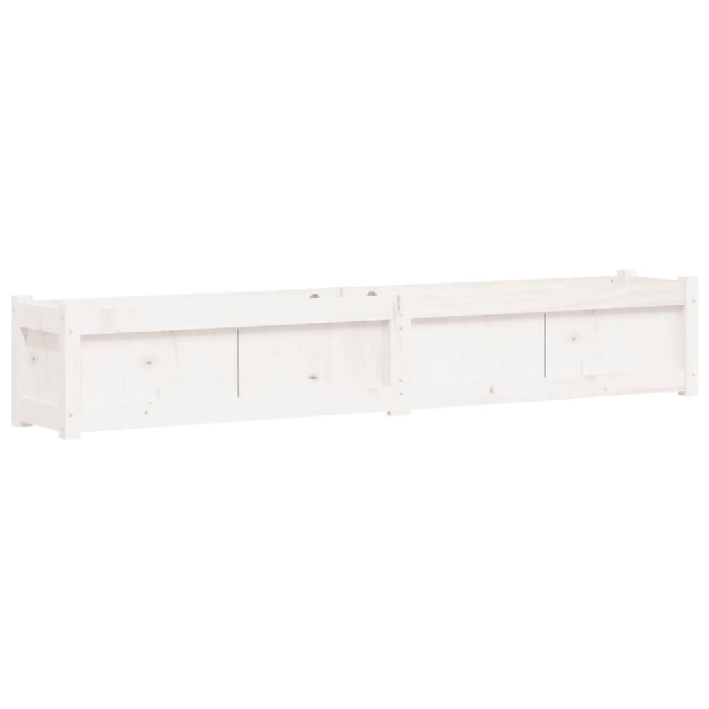 vidaXL Pflanzkübel Weiß 180x31x31 cm Massivholz Kiefer