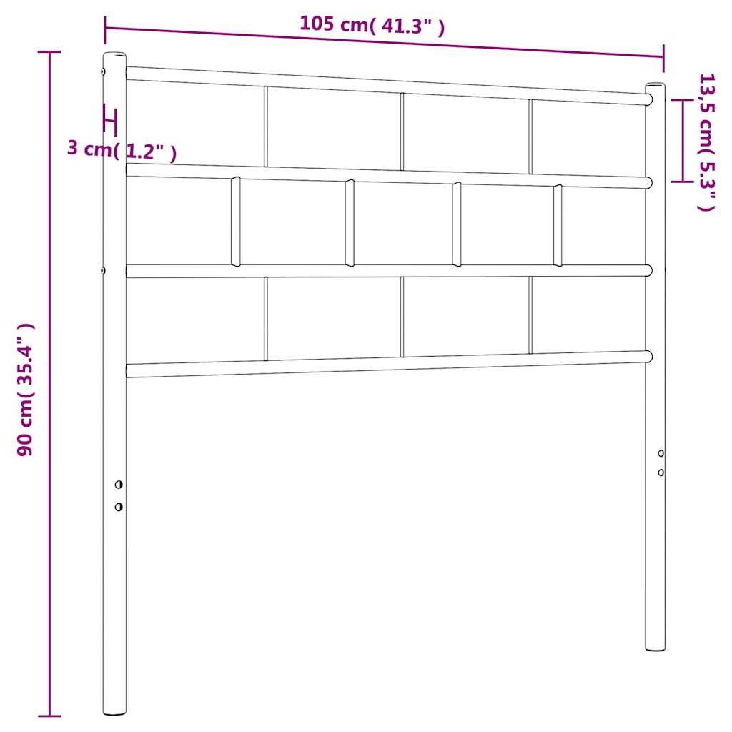 vidaXL Kopfteil Metall Schwarz 100 cm
